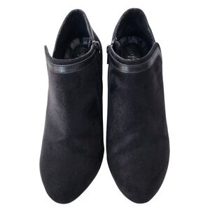 Dexflex Comfort Black Suede‎ Ankle Boots Women's Size 10 Wide Heel Zip Up